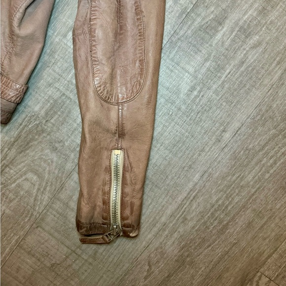 New Mauritius Distressed Leather Brown Y2K 90’s vibe Jacket Size US 8 EU M DE38 - Picture 6 of 16